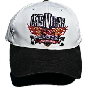 Vintage Nascar Hat Las Vegas 400 Inaugural Mens OSFA White Black Winston Cup
